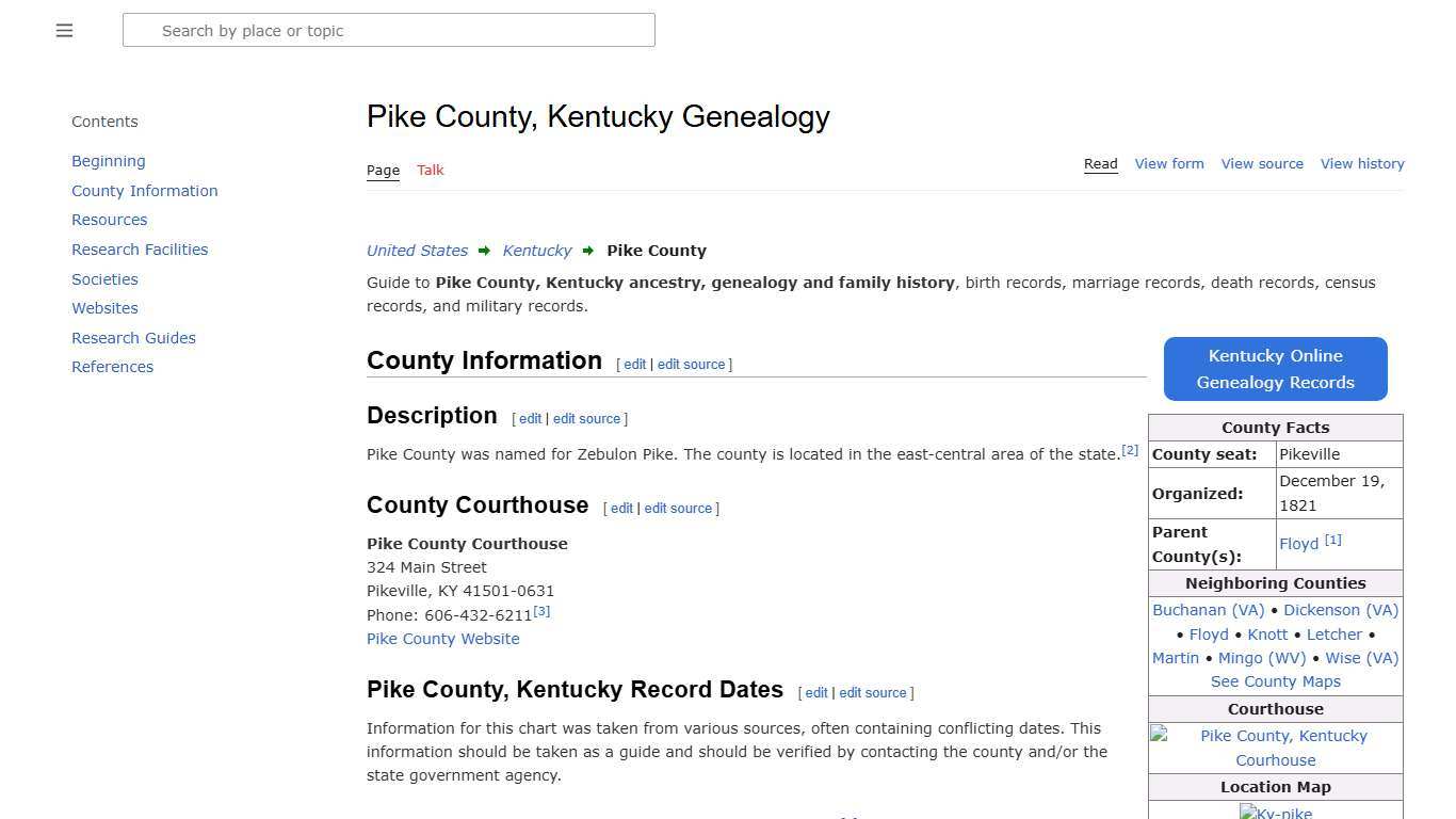 Pike County, Kentucky Genealogy • FamilySearch